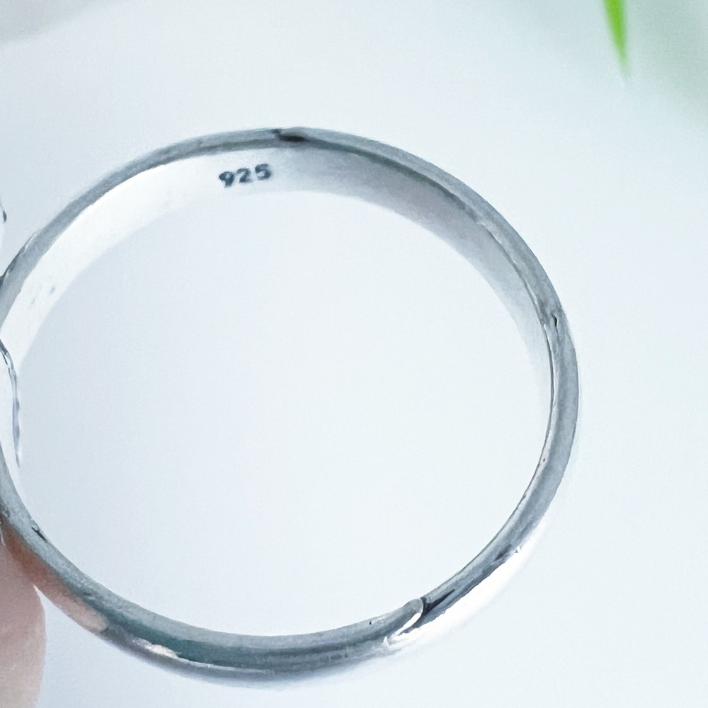 Solid Sterling Silver 925 Larimar Ring Size 8 Vin… - image 6